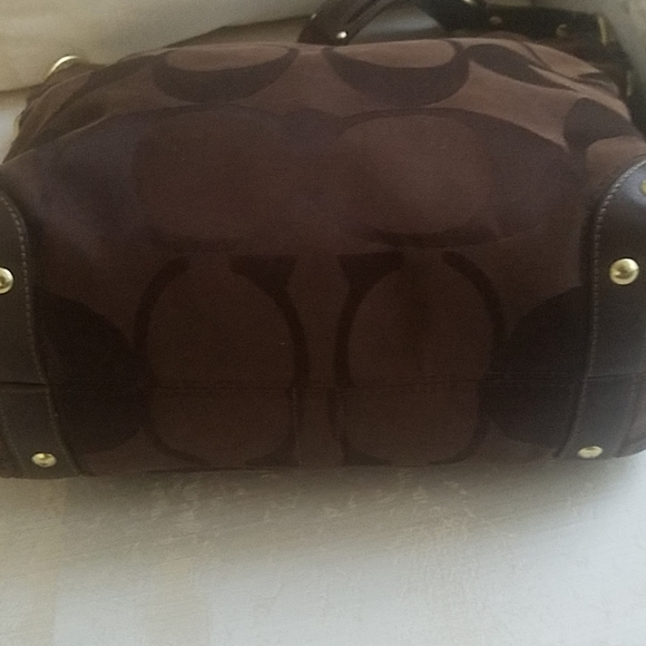 Coach brown signature canvas shoulder bag - Picture 6 of 8